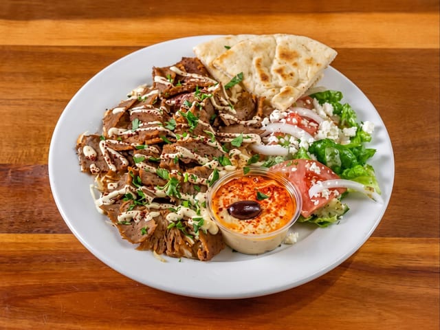 Lamb Beef Gyro Plate.