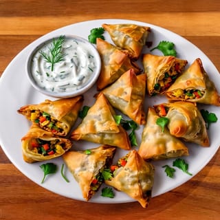 8pc Veggie Samosa With Tzatzki