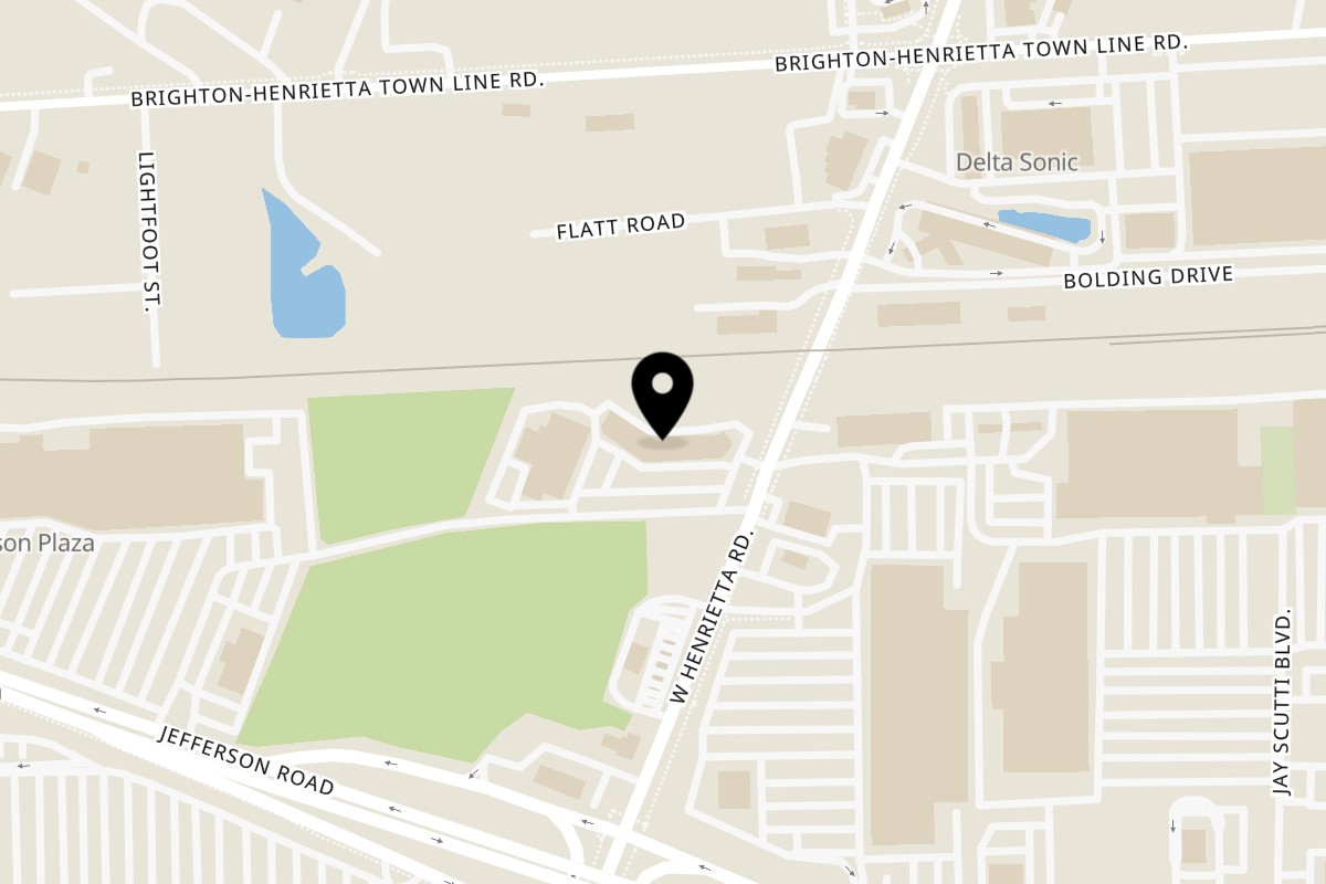 Map showing the location of Mediterranean Kebab House Henrietta on 3047 W Henrietta Rd in Rochester