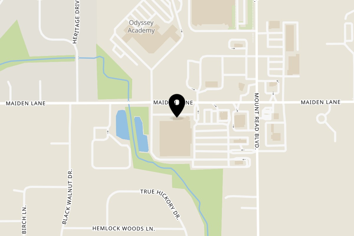 Map showing the location of Mediterranean Kebab House Maiden on 745 Maiden Ln in Rochester